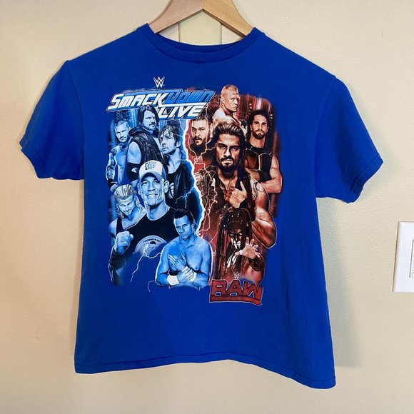Electric Blue WWE Wrestling Smack Down Live Retro Graphic Tee Size Small - Picture 3 of 5